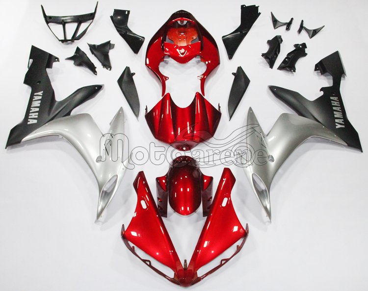 YAMAHA YZ-F R1 Carena ABS Year 2004-2006 Kit Fairing Delta box V Art 34 red grey black matt