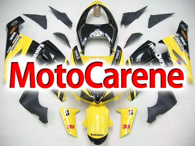 KAWASAKI ZX 6R Carena ABS Year 2005-2006 Kit Fairing Art 21  Giallo Nero